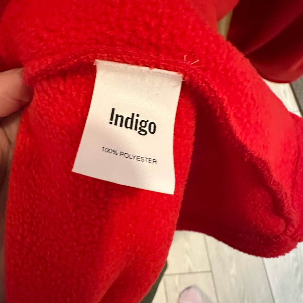 Indigo Vibrant Red Fleece Robe - Picture 6 of 9